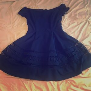 Navy Blue Off the shoulder Dress